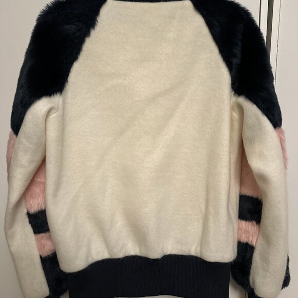 ZARA faux fur bomber varsity jacket - Picture 4 of 5
